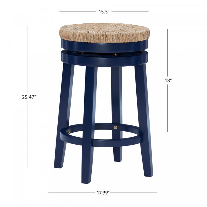 Tabouret Morgan de hauteur comptoir - bleu marine