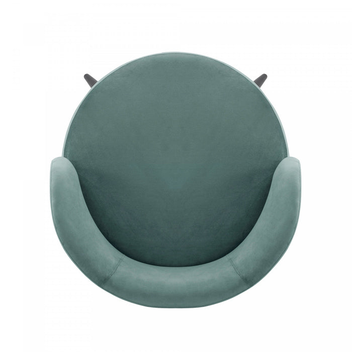 Chaise de salle a manger Kaya en bois moderne et velours vert menthe - Lot de 2