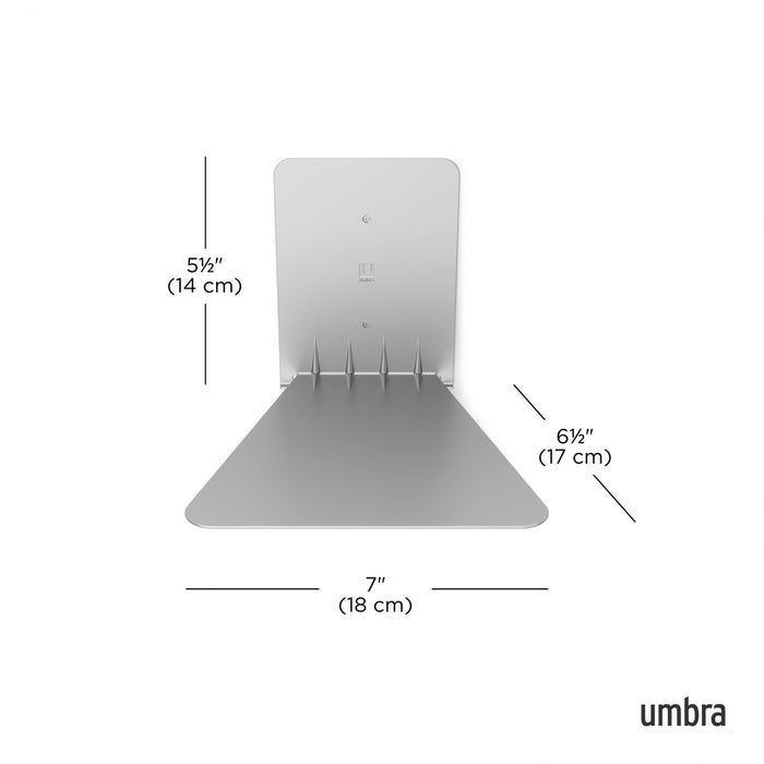 Tablette dissimulée moderne de Umbra en acier argenté - ensemble de 3