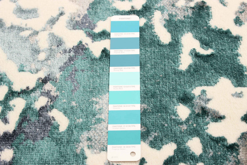 Carpette Aura bleu sarcelle - 8 pi 0 po x 10 pi 0 po