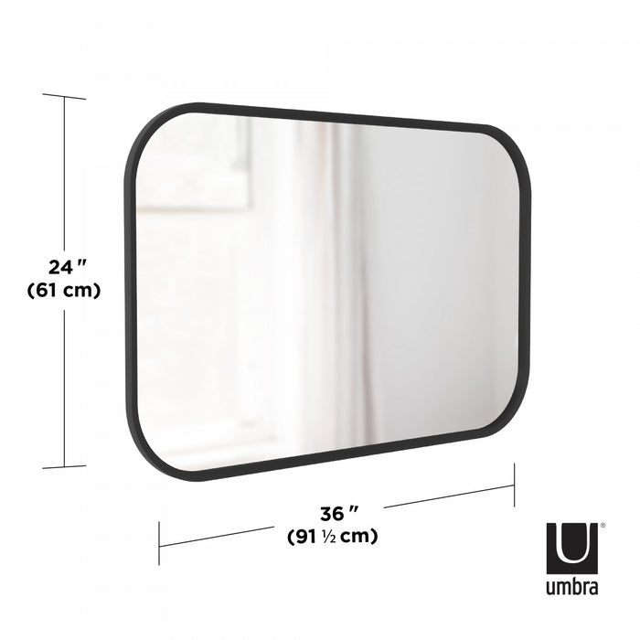 Miroir rectangulaire Hub de Umbra de 24 po x 36 po - noir