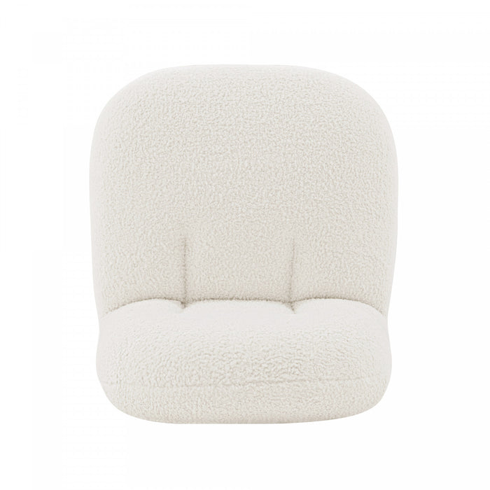 Fauteuil lounge moderne Edina en boucle blanc - Lot de 2