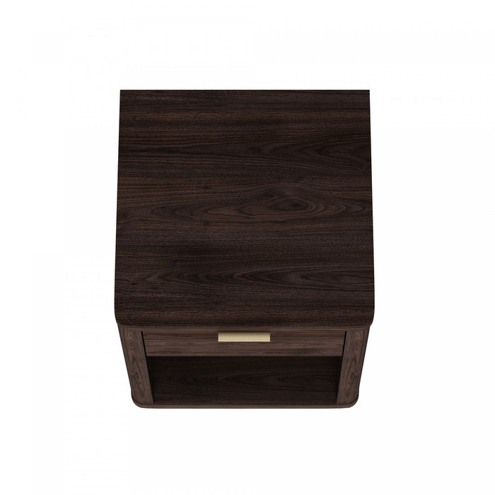 Table de nuit moderne Evelyn 20\" en brun (1 tiroir)