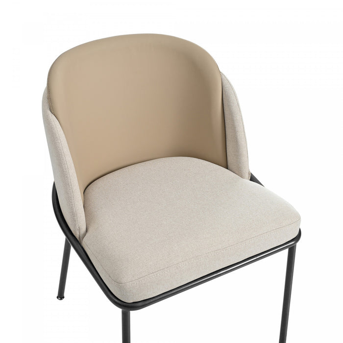 Olivia Ensemble de 2 chaises de salle a manger modernes avec pieds inclines et pieds reglables, beige
