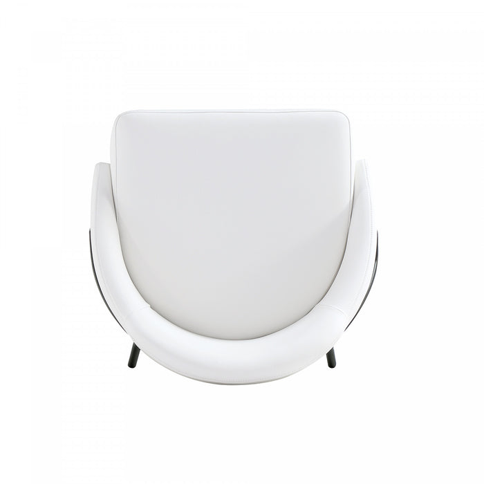 Tabouret de bar moderne en metal Gracie, rembourre, blanc et noir