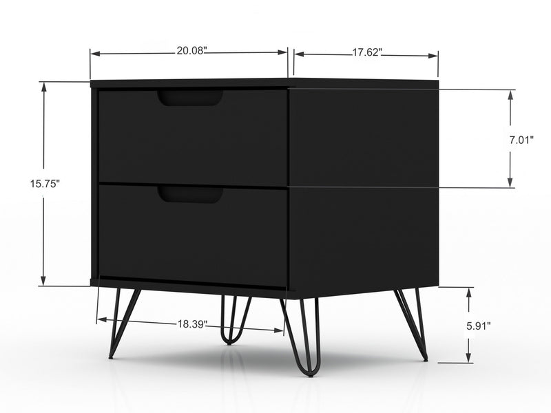 Ensemble de commode 2 pieces Rockefeller style milieu du siecle en noir
