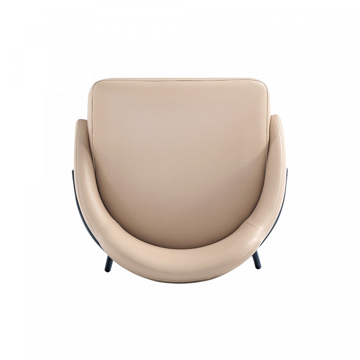 Tabouret de bar moderne en metal Gracie, rembourre, couleur beige et noir
