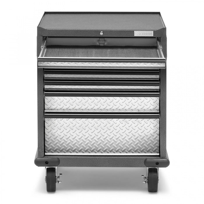 Armoire à outils modulaire de série Premier à 7 tiroirs de Gladiator - bande de roulement argentée