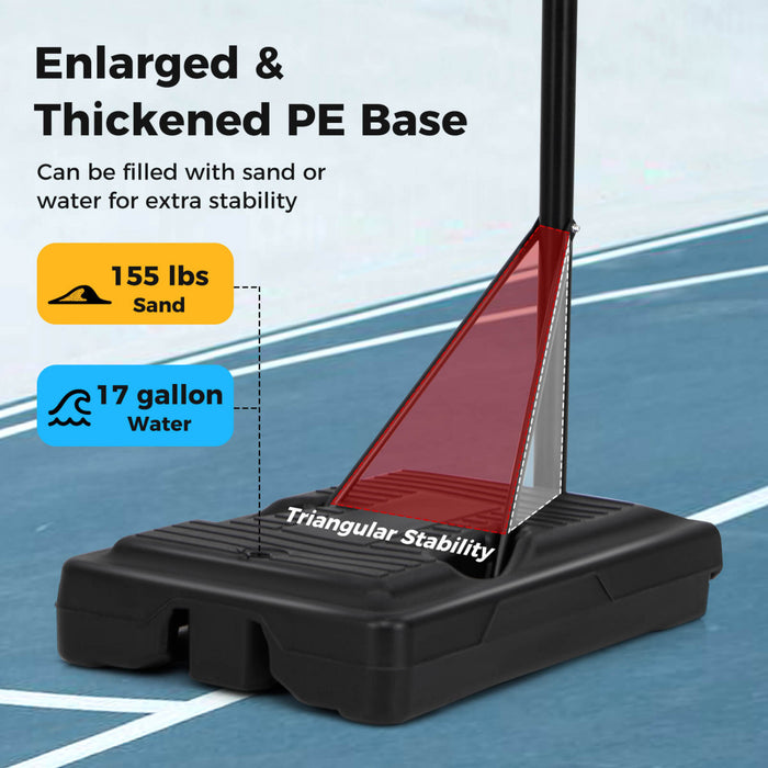 Costway 6.9-8.5 Ft Cercle De Basket-ball Exterieur Portable Avec Tableau Arriere Pc A L'epreuve
