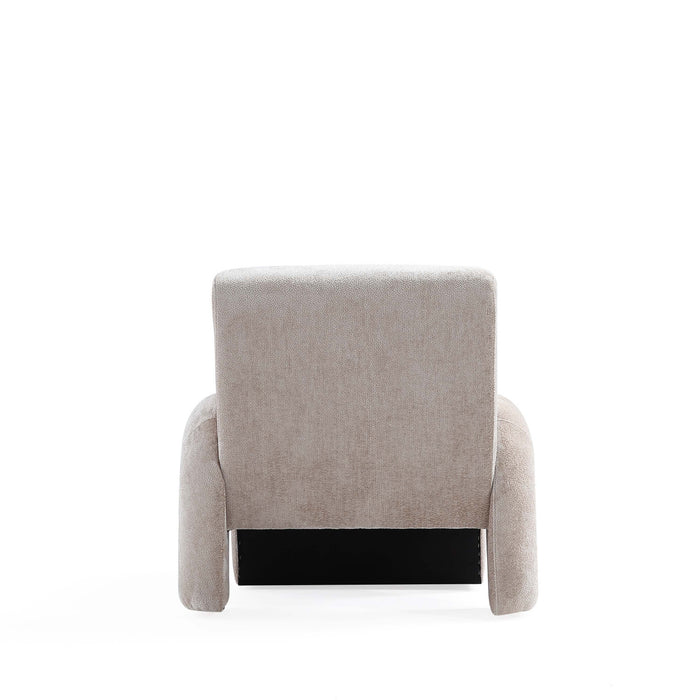 Fauteuil lounge en chenille beige style mid-century modern Verandah - Lot de 2