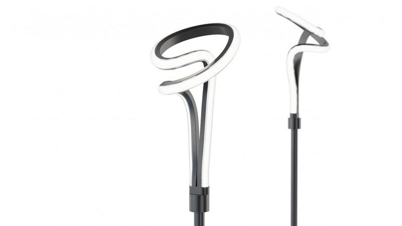 Lampe à pied à conception de boucle à DEL de 59 po noire