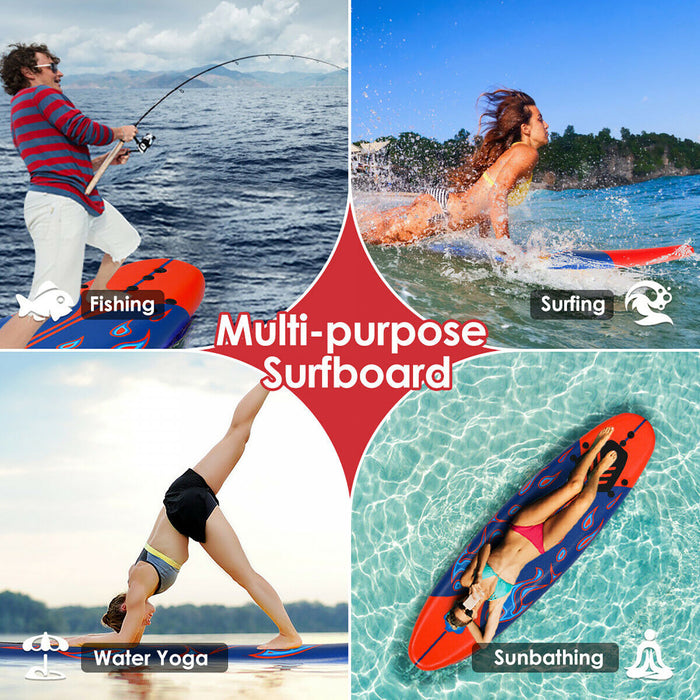 Costway – Planche De Surf De 6’’ A 3 Derives & Leash Pour Enfants, Adultes