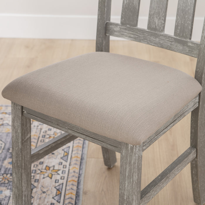Chaise de salle à manger Turino en tissu gris vieilli - ensemble de 2