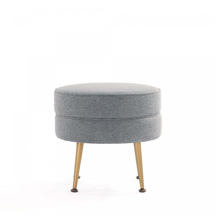 Pouf d’appoint Bailey style milieu du siecle moderne en tissu gris