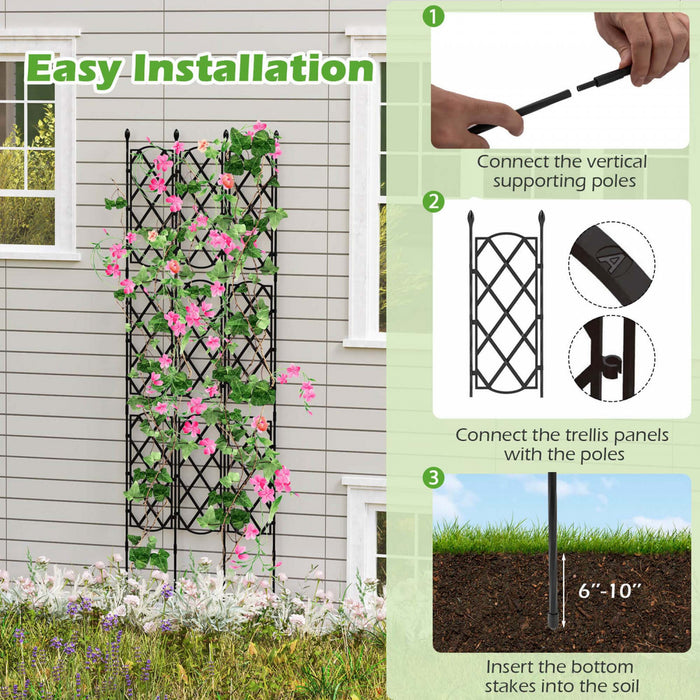 Costway 2 Pcs Trellis De Jardin Pour Les Plantes D'escalade Cadre De Support D'usine Metallique Inoxydable