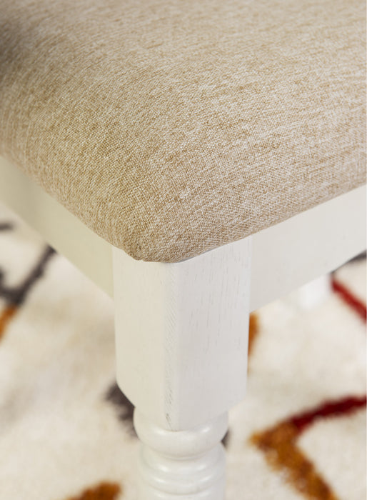 Chaise d’appoint de salle à manger Willow en tissu blanc - ensemble de 2