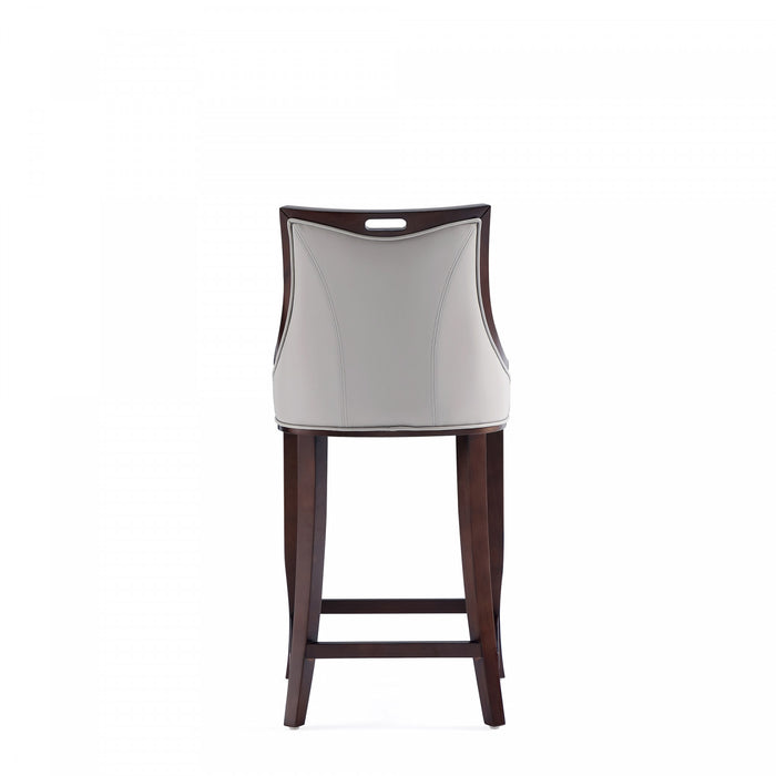 Tabouret de bar en bois traditionnel Emperor avec assise rembourree, gris clair – Lot de 3
