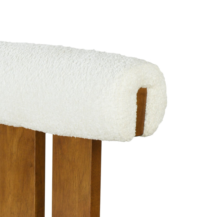 Sophia – Lot de 2 tabourets de bar modernes d’interieur en bois d’hevea avec dossier de soutien, coloris blanc et noyer