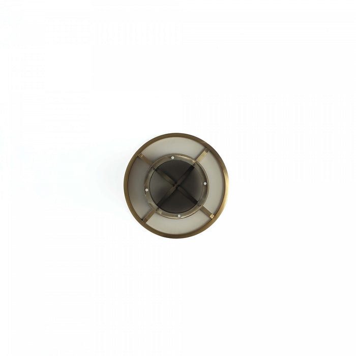 Table d’appoint Glenn Modern Glam avec plateau en pierre frittee, finition or
