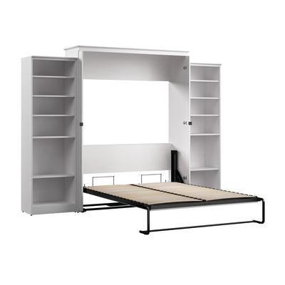 Bestar Key West Queen Murphy Bed with Closet Organizers (119 W) - Pure White Oak|Grand lit escamotable Key West de Bestar de 119 po (L) avec organisateurs de garde-robe - blanc chêne solide