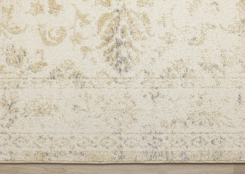 Carpette discrète, traditionnelle et élégante Ellis beige et crème - 5 pi 3 po x 7 pi 7 po
