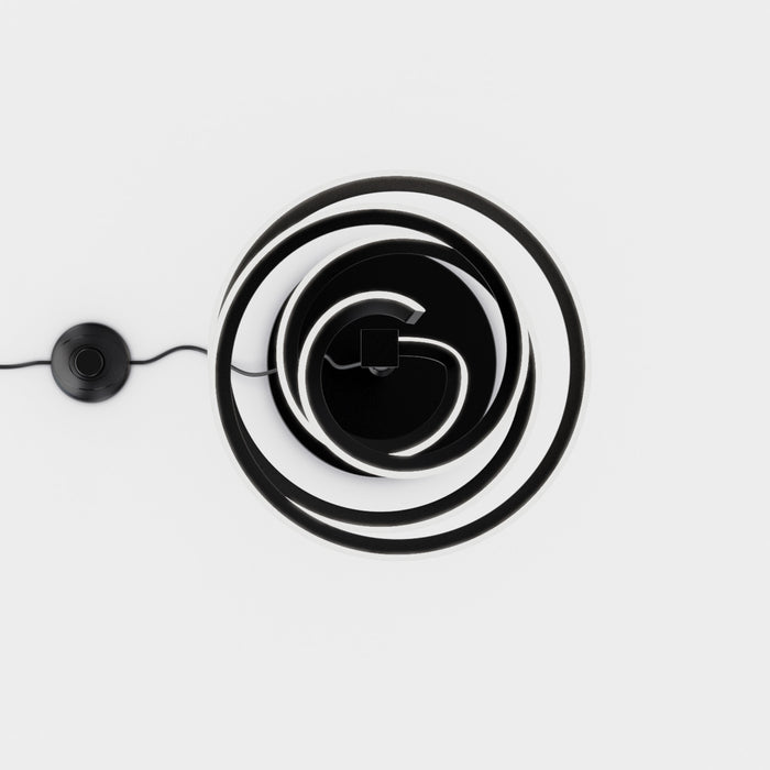 Lampe à pied en spirale à DEL de 59 po noir mat