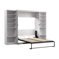 Lit double escamotable Key West de Bestar de 113 po (L) avec organisateurs de garde-robe - blanc chêne solide