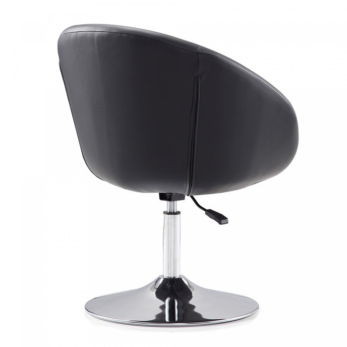 Fauteuil lounge pivotant moderne Hopper en tissu noir - Lot de 2