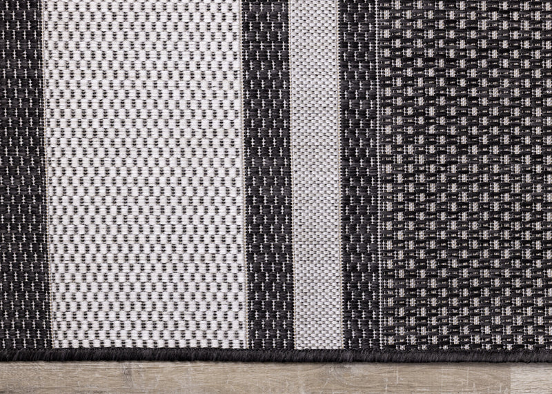 Carpette Jackson à rayures pour l’intérieur et l'extérieur - 6 pi 7 po x 9 pi 6 po