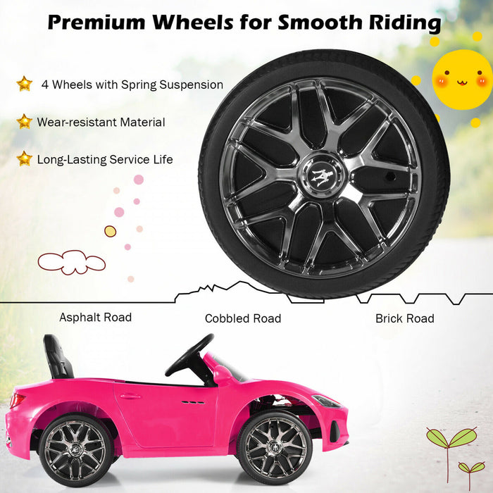 12v Enfants Rouler Sur La Voiture Maserati Grancabrio Sous Licence W / Telecommande & Lumieres Rose