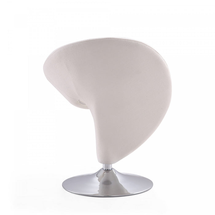 Fauteuil pivotant moderne en laine melangee Curl, creme - Lot de 2