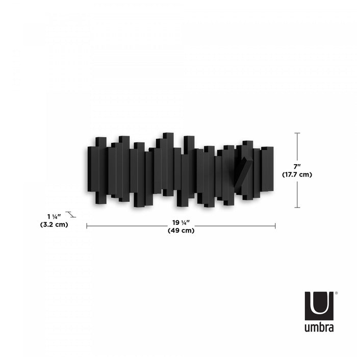 Portemanteau mural moderne Sticks de Umbra - noir