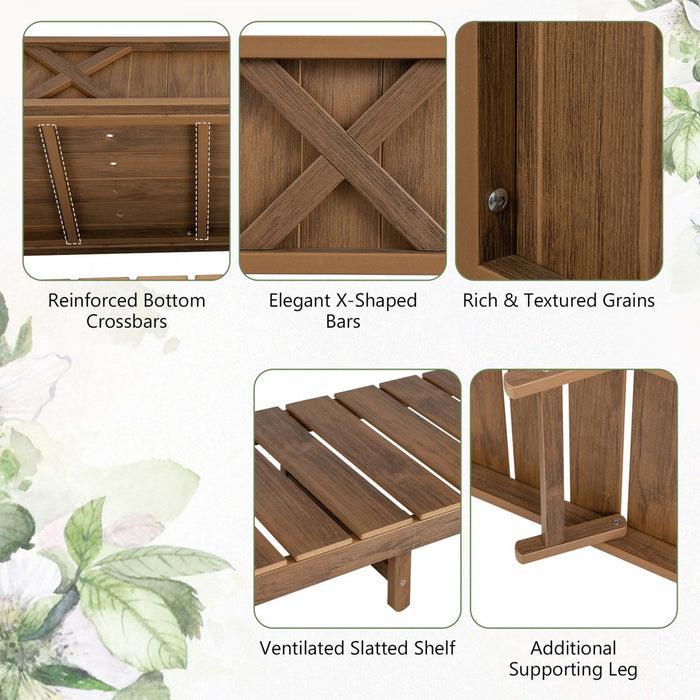Costway Hips Souleve Lit De Jardin Poly Bois Eleve Planter Boite Avec Les Jambes, Cafe Etagere De Stockage