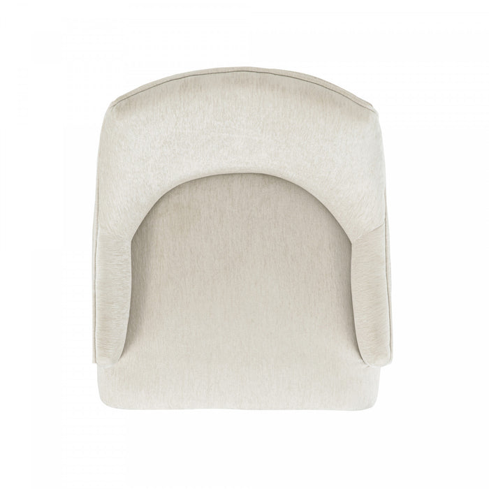 Fauteuil moderne Beever en bois et chenille creme - Lot de 2