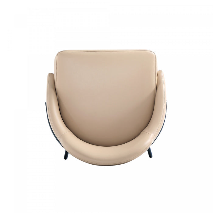 Tabouret de comptoir moderne Gracie en metal et tissu, coloris beige et noir
