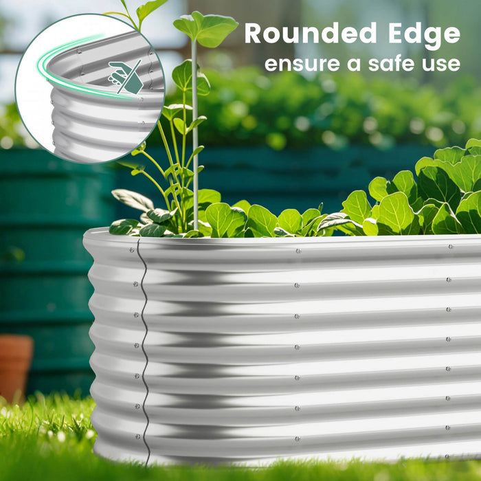 Costway 2 Pcs Souleve Kit De Lit De Jardin Planteur Souleve Boites De Jardin Exterieures 65\" X 32\" X 24\" Argent