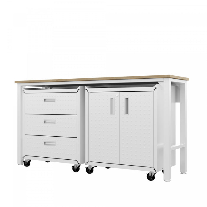 Ensemble de garage moderne Fortress 3 pieces en blanc