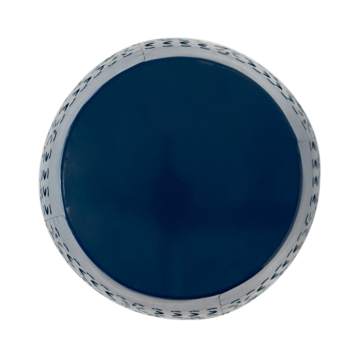 Table D’appoint Interieure Phoenix En Fer De Forme Tonneau 12\", Avec Motif Ajoure, Bleu Marine