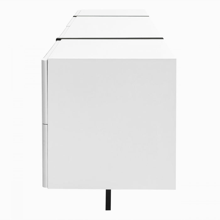 Emily 74.7\" Grand Cabinet TV de Rangement avec Portes et Tiroirs, Noir