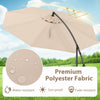 Costway 10FT Patio Offset Hanging Umbrella Easy Tilt Adjustment 8 Ribs Backyard Beige