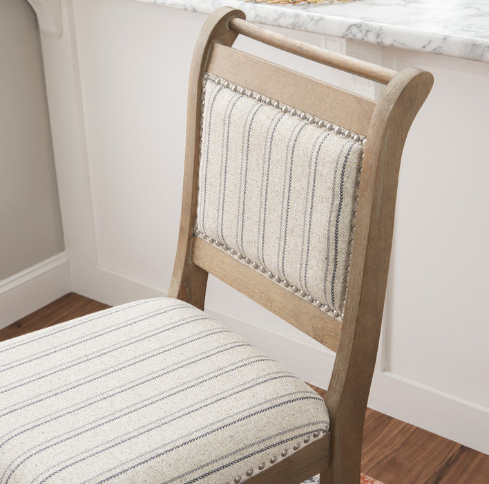 Tabouret bar Emmy en tissu - gris