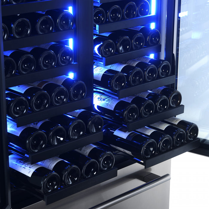 Refroidisseur a vin Campania de 32\" en acier inoxydable, double zone, 17,7 pi³ - FWCDR6635-32S