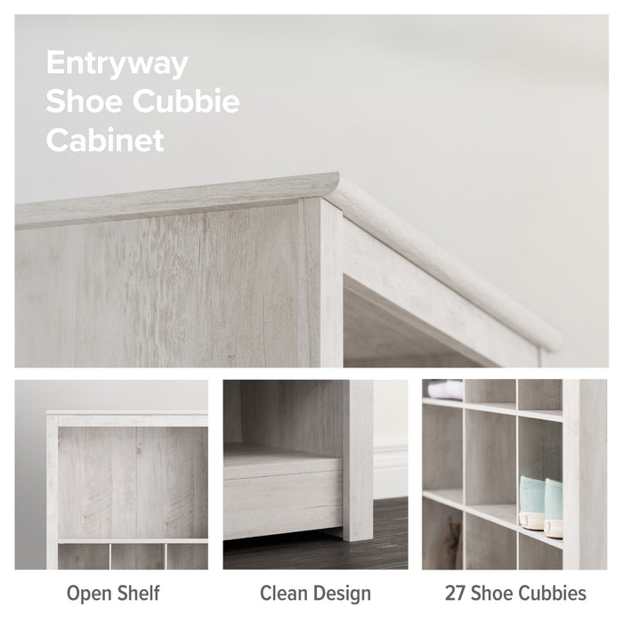 Armoire de rangement pour chaussures Rustic Ridge champêtre - blanc vieilli