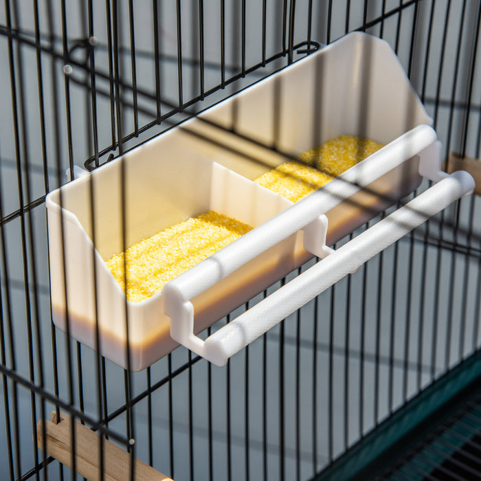Pawhut Grande Cage A Oiseaux Avec 1,7 Pi De Largeur Pour Envergure, Voliere D'interieur Avec Design Multi-portes, Adaptee Pour Un Canari, Pinson, Conure, 55\"
