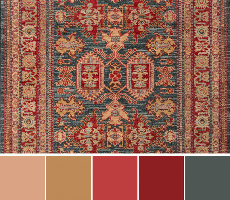 Tapis Traditionnel Lena 9'3\" x 12'6\" en Bleu