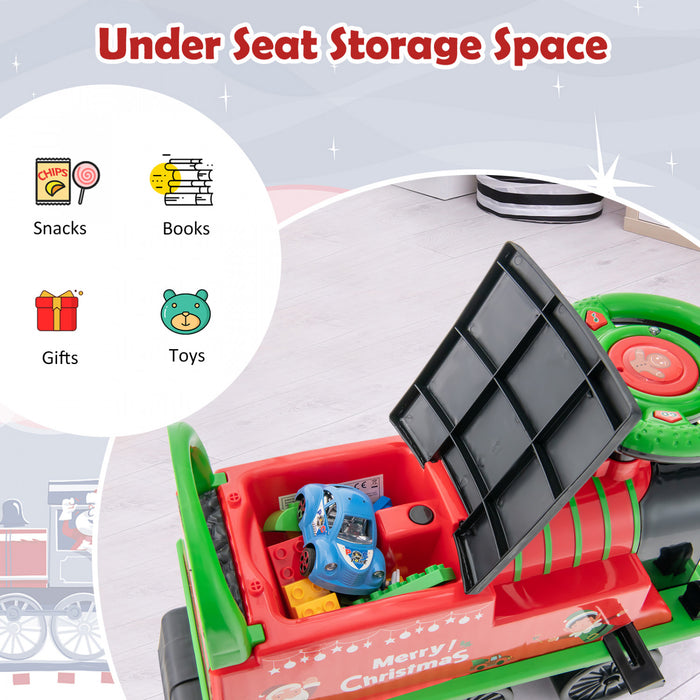 Jouet De Train Motorise Electrique 6v Pour Enfants Sur Train Avec Piste Et 6 Roues Vertes