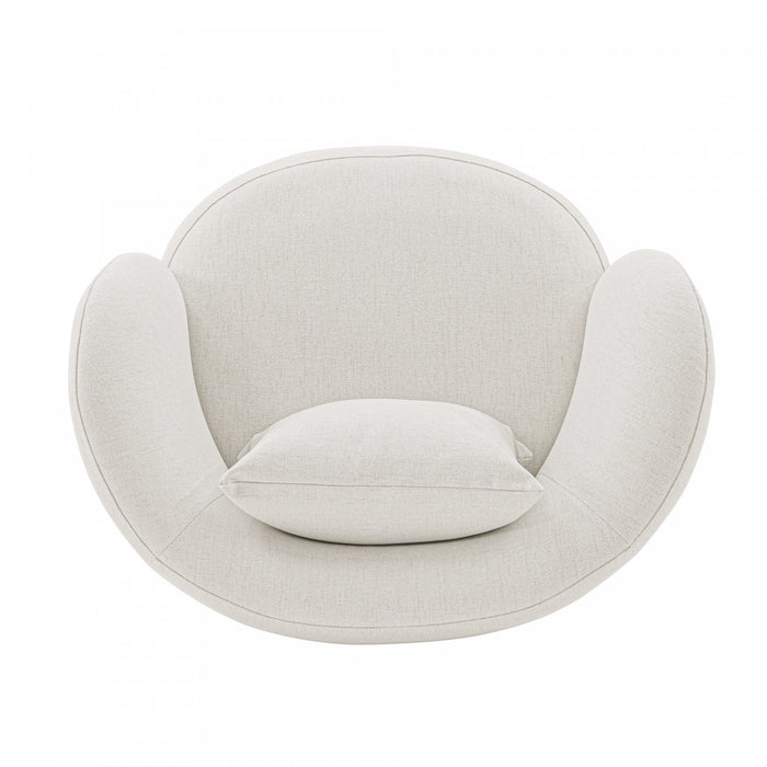 Fauteuil lounge moderne Siri en tissu creme - Lot de 2