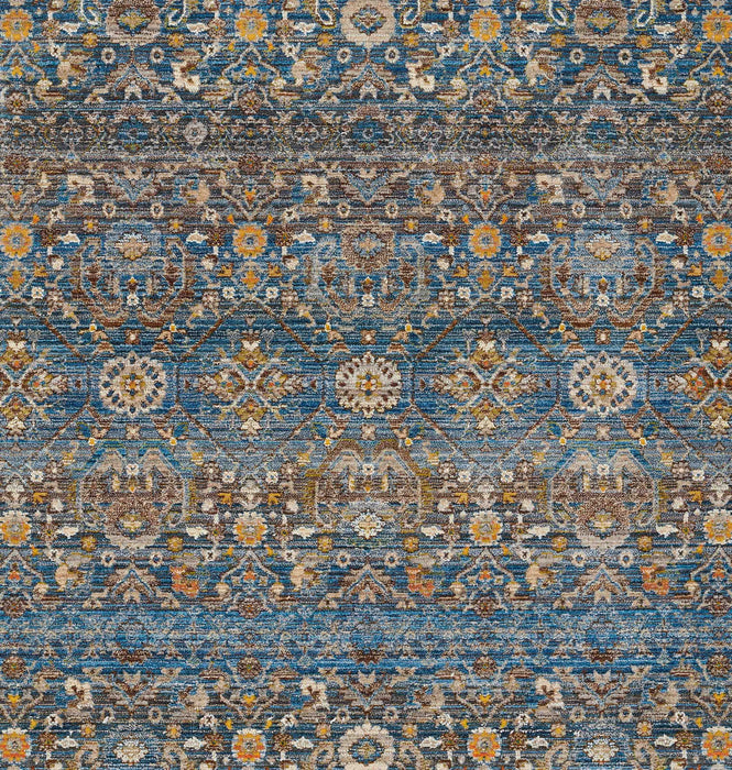 Tapis Traditionnel Gianna 2'6\" x 8'0\" en Bleu