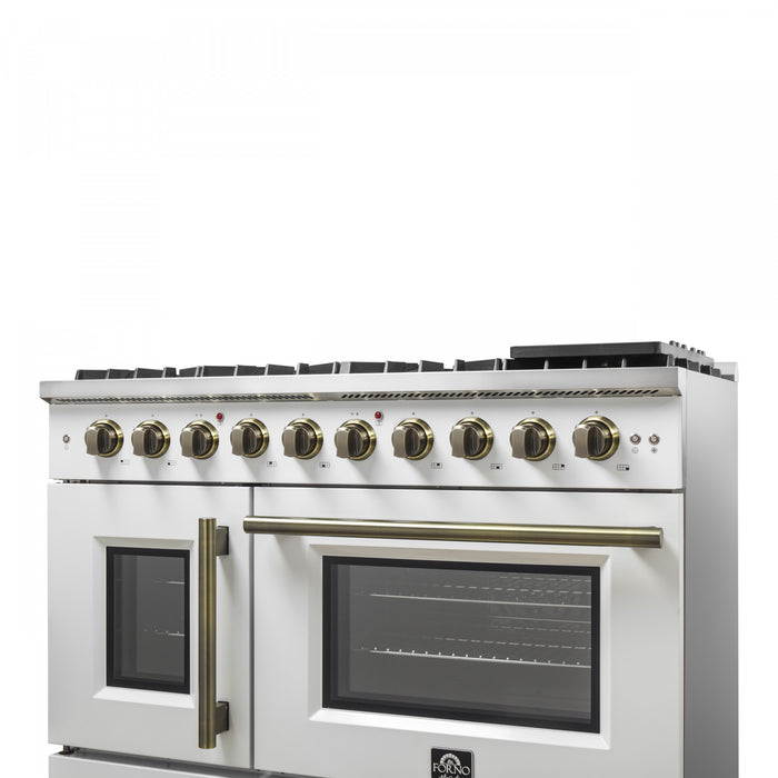 Cuisiniere a gaz blanche Galiano 48 pouces, 4,32 pi³ – FFSGS6444-48WHT