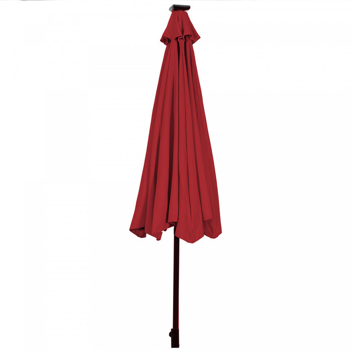 Costway Parasol de marche solaire LED de 10 pieds avec reglage d'inclinaison et manivelle